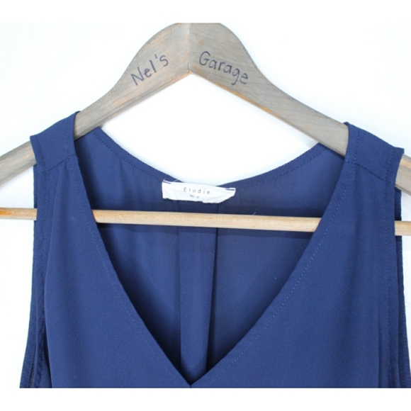 Anthro Elodie Blue Sleeveless Blouse Small - Picture 3 of 6